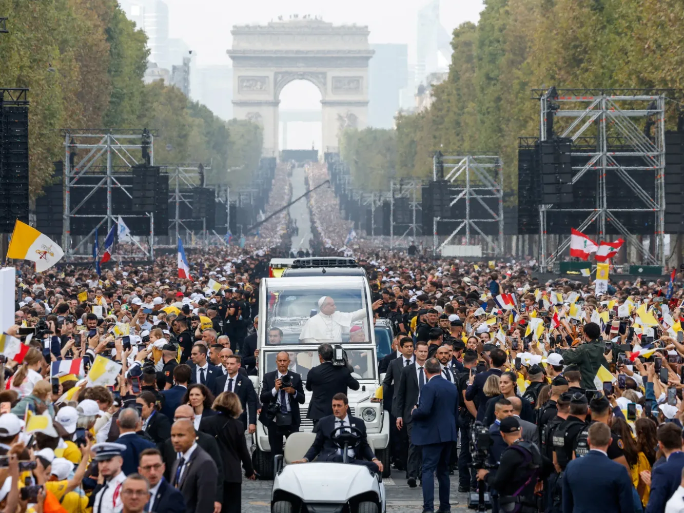 Huge crowds cheer Pope Leo as he leads open-air Mass in Paris