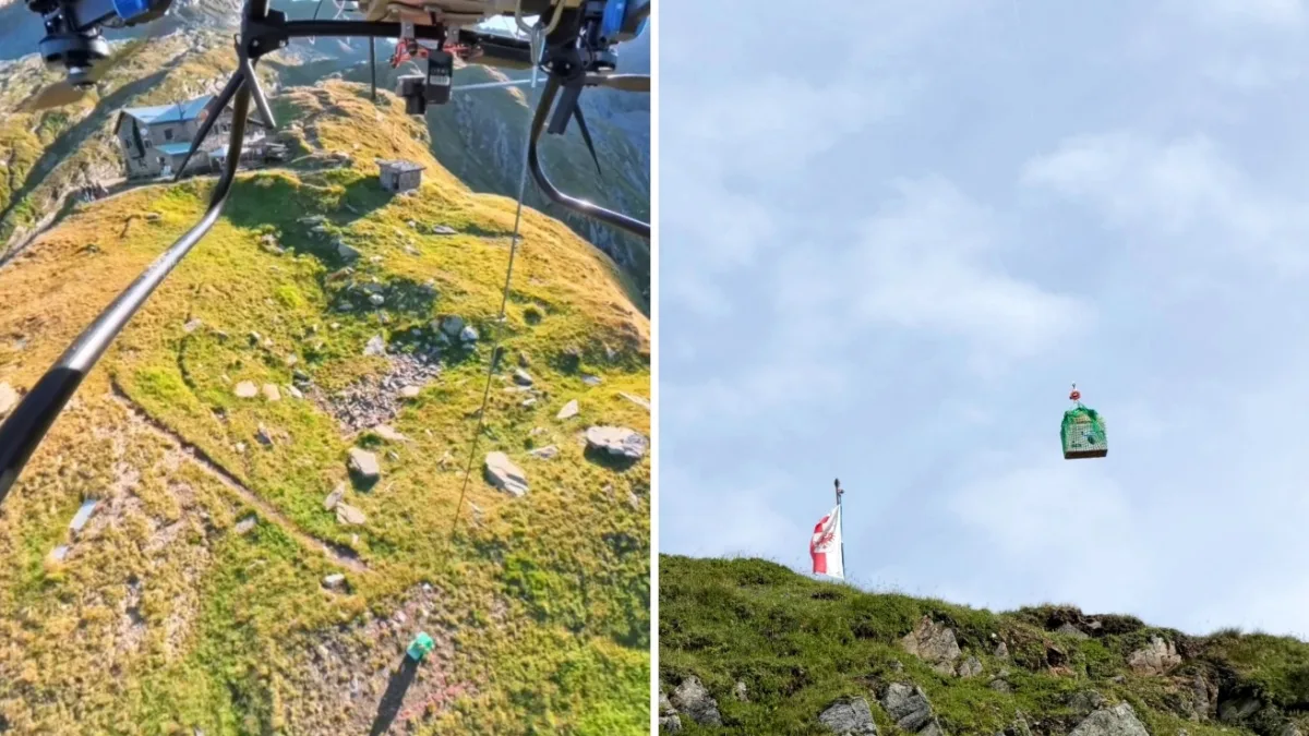I droni riforniscono i rifugi alpini. Dal pane fresco ai canederli, si consegna anche sopra i tremila metri