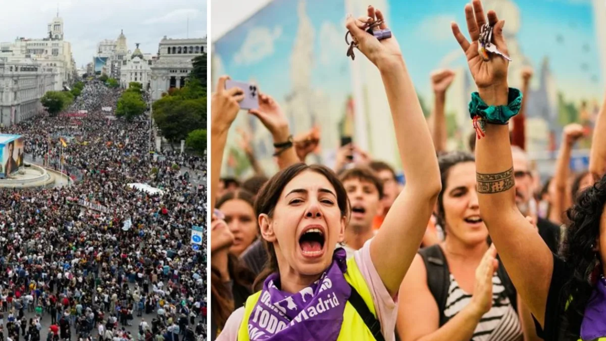 Spagna, manifestanti in corteo con le chiavi dopo il no ai decreti casa. «Siamo mezzo milione, ora lo sciopero generale». Scontri a Valencia