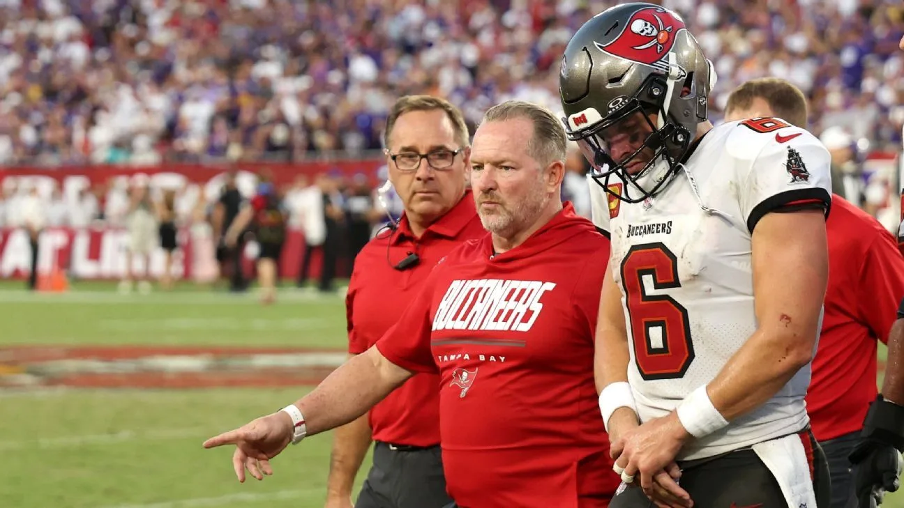Bucs QB Mayfield has dislocated thumb, will undergo MRI