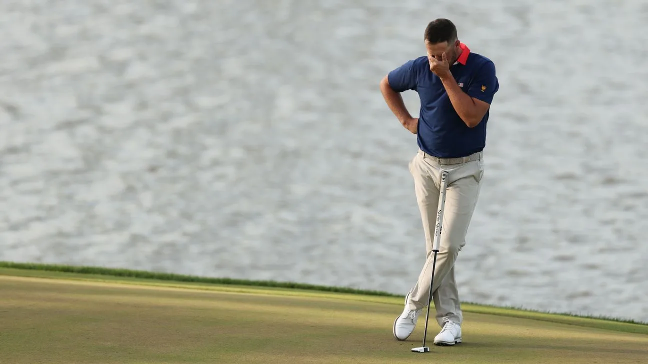 U.S. down 3 at Presidents Cup, will need largest singles rally to win